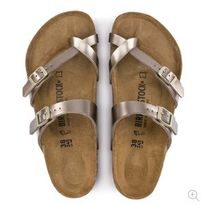 Birkenstock mayari sandals electric metallic taupe EU 36, US 5 with original box